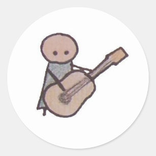 Kleiner Gitarrenaufkleber Runder Aufkleber