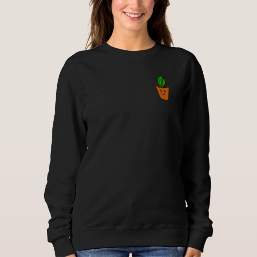 Kleiner glücklicher Blume Pot mit Mini-Kaktus Swee Sweatshirt (Vorderseite)