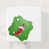 Kleiner Gnome in Weihnachten Strumpf Candy Canes Geschenkanhänger (Beispiel)