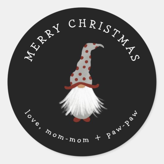 Kleiner Gnome Weihnachtssticker Runder Aufkleber (Vorderseite)