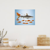 „Kleiner Goldfisch, große Hai-Energie“ Poster (Küche)