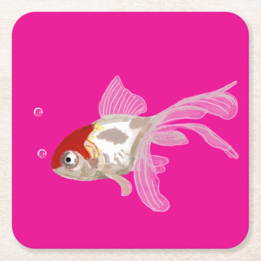 Kleiner Goldfisch -  Rechteckiger Pappuntersetzer (Vorderseite)