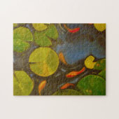 Kleiner Goldfish Koi im Teich mit Lily Pads Puzzle (Horizontal)