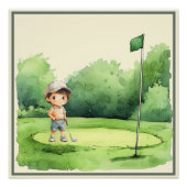 Kleiner Golfer im Training - Golf-Themed Kinderzim Poster (Vorderseite)