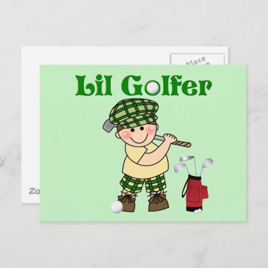 Kleiner Golfer Postkarte (Vorne/Hinten)
