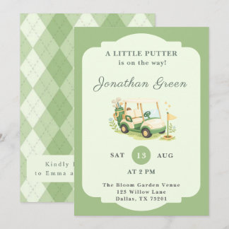 Kleiner Golfwagen-Junge-Baby-Shower Einladung
