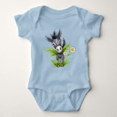 Kleiner grauer Esel Baby Strampler (Vorderseite)