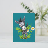 Kleiner grauer Esel Postkarte (Stehend Vorderseite)