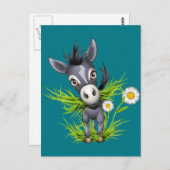 Kleiner grauer Esel Postkarte (Vorne/Hinten)