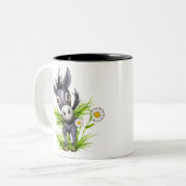 Kleiner grauer Esel Zweifarbige Tasse (Vorderseite Links)