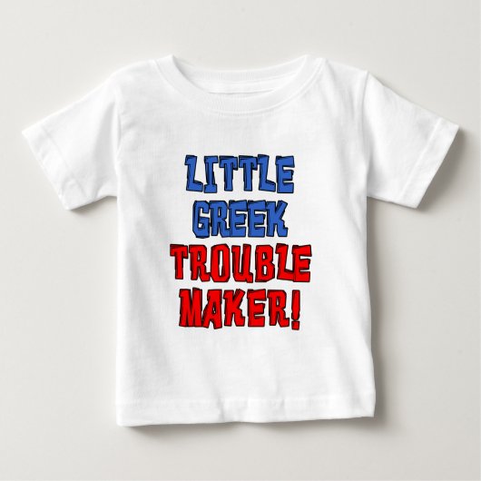 Kleiner griechischer Trouble Maker Baby T-shirt (Vorderseite)