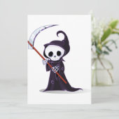 Kleiner grimmiger Sensenmann Einladung (Stehend Vorderseite)