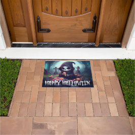 Kleiner grimmiger Sensenmann mit Candy Happy Hallo Fußmatte