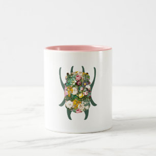 Kleiner grün bis tealfarbener Gradient-Skarabäus Zweifarbige Tasse