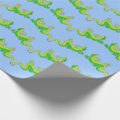 kleiner grüner Eidechsendruck Geschenkpapier (Ecke)