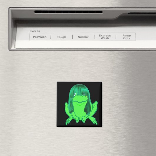 kleiner grüner Frosch mit grünem Perückenmagnet Magnet (In Situ (Geschirrspüler))
