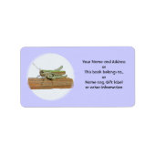 Kleiner grüner Grasshopper-Cartoon Adressaufkleber (Vorne)