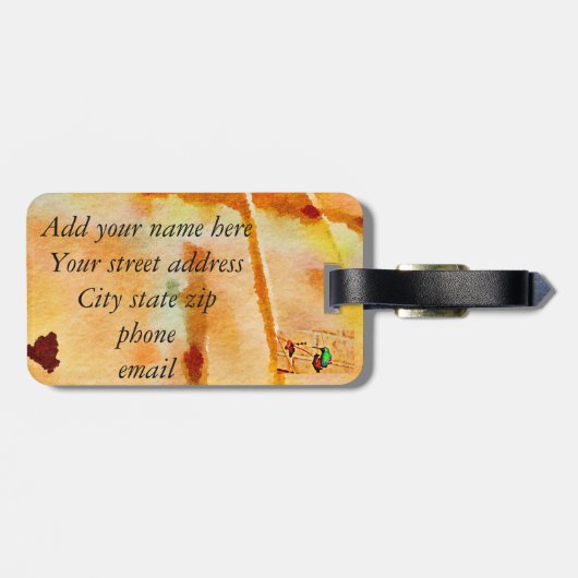 Kleiner grüner Kolibri Gepäckanhänger (Rückseite horizontal)