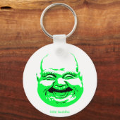 kleiner grüner Lachen-Buddha Schlüsselanhänger (Vorderseite)