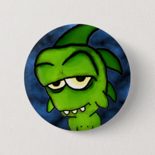 Kleiner grüner Monster-Knopf Button