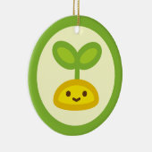 Kleiner grüner Sprössling Keramikornament (Rechts)