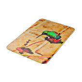 Kleiner Grüner und Roter Kolibris Badematte (Schrägansicht)