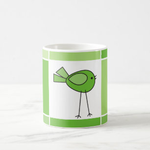 kleiner grüner Vogel Kaffeetasse