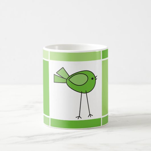 kleiner grüner Vogel Kaffeetasse (Mittel)