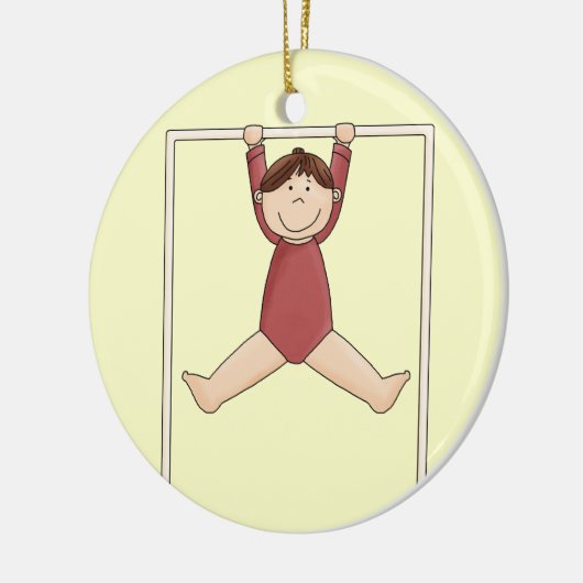 Kleiner Gymnast auf Hochtouren Keramikornament (Links)