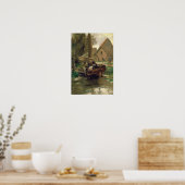 Kleiner Hafen mit Boot Poster (Küche)