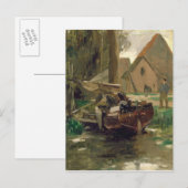 Kleiner Hafen mit Boot Postkarte (Vorne/Hinten)