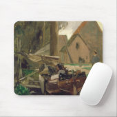 Kleiner Hafen mit einem Boot Mousepad (Mit Mouse)