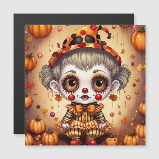 kleiner Halloween Clown 2 Magnetkarte (Vorne/Hinten)