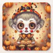 kleiner Halloween Clown 2 Rechteckiger Pappuntersetzer (Vorderseite)