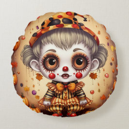 kleiner Halloween Clown 2 Rundes Kissen