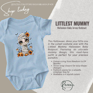 Kleiner Halloween Mummy Baby Jersey Bodysuit Baby Strampler