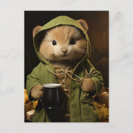 Kleiner Hamster mit Kaffee Postkarte