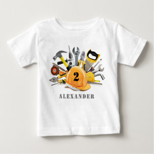 Kleiner Handyman unter Bauarbeiten Geburtstag Baby T-shirt