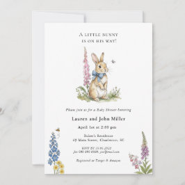 Kleiner Hase auf dem Weg Baby Junge Baby Shower Einladung