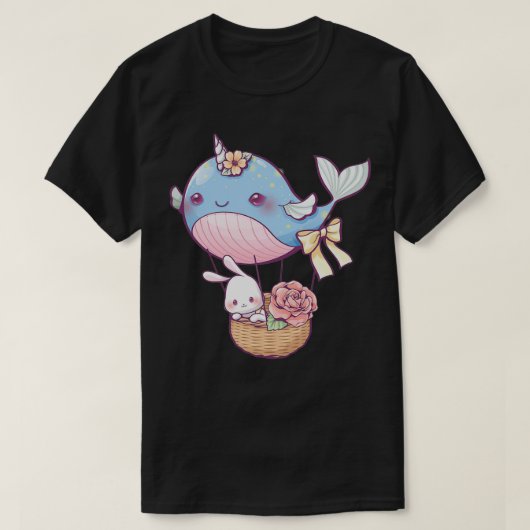Kleiner Hase in einem Walballon T-Shirt (Design vorne)