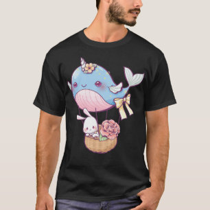 Kleiner Hase in einem Walballon T-Shirt