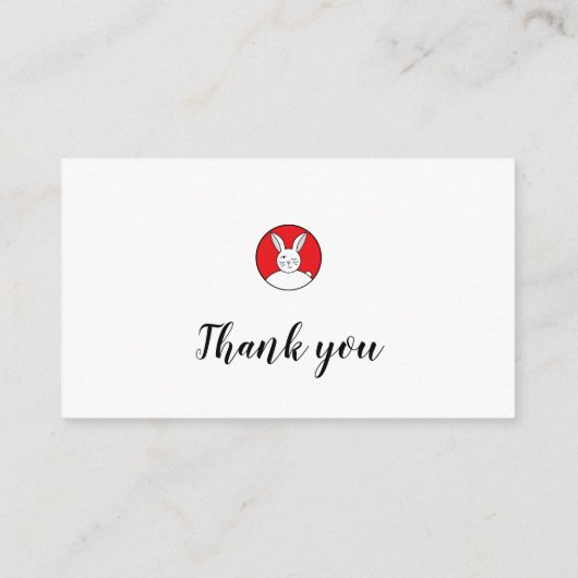 Kleiner Hasen Dankeschön Karte (Rückseite)