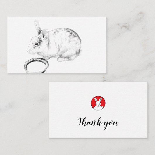 Kleiner Hasen Dankeschön Karte (Vorne/Hinten)