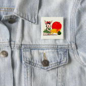 kleiner Hasen, der mit einem großen Apfel den Wage Button (Beispiel)