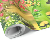 Kleiner Hasen in Blume Geschenkpapier (Rolleneckpunkt)