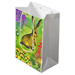 Kleiner Hasen in Blume Mittlere Geschenktüte
