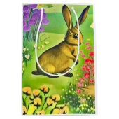 Kleiner Hasen in Blume Mittlere Geschenktüte (Vorderseite)