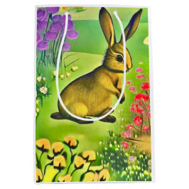 Kleiner Hasen in Blume Mittlere Geschenktüte