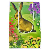 Kleiner Hasen in Blume Mittlere Geschenktüte (Rückseite)