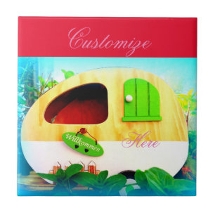 kleiner Haus-Sinti und Romawohnwagen Fliese